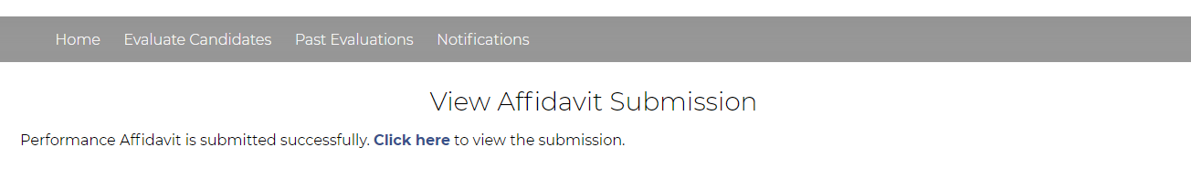 Affidavit Submission Confirmation Screen Thumbnail